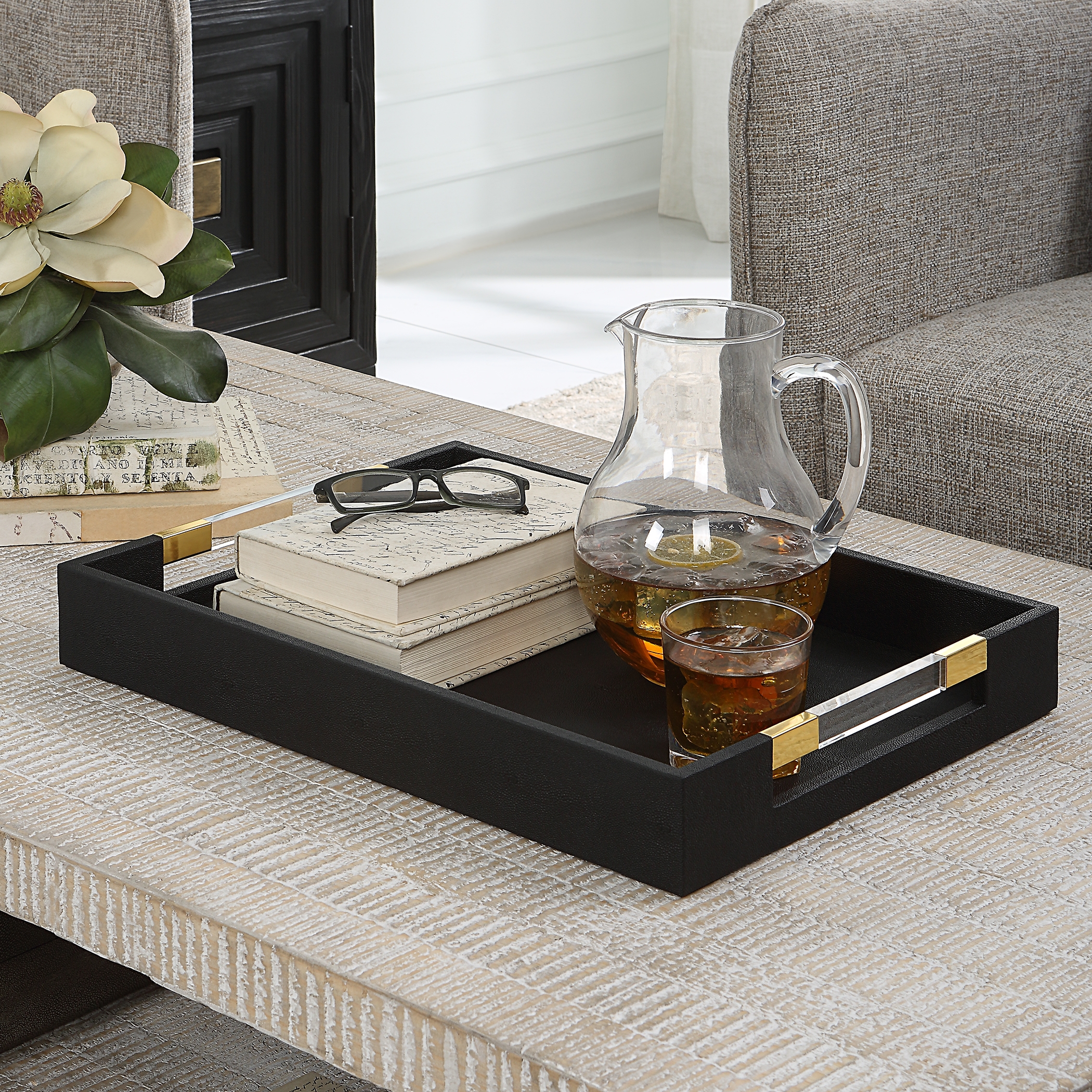 Wessex Black Shagreen Tray - Image 3