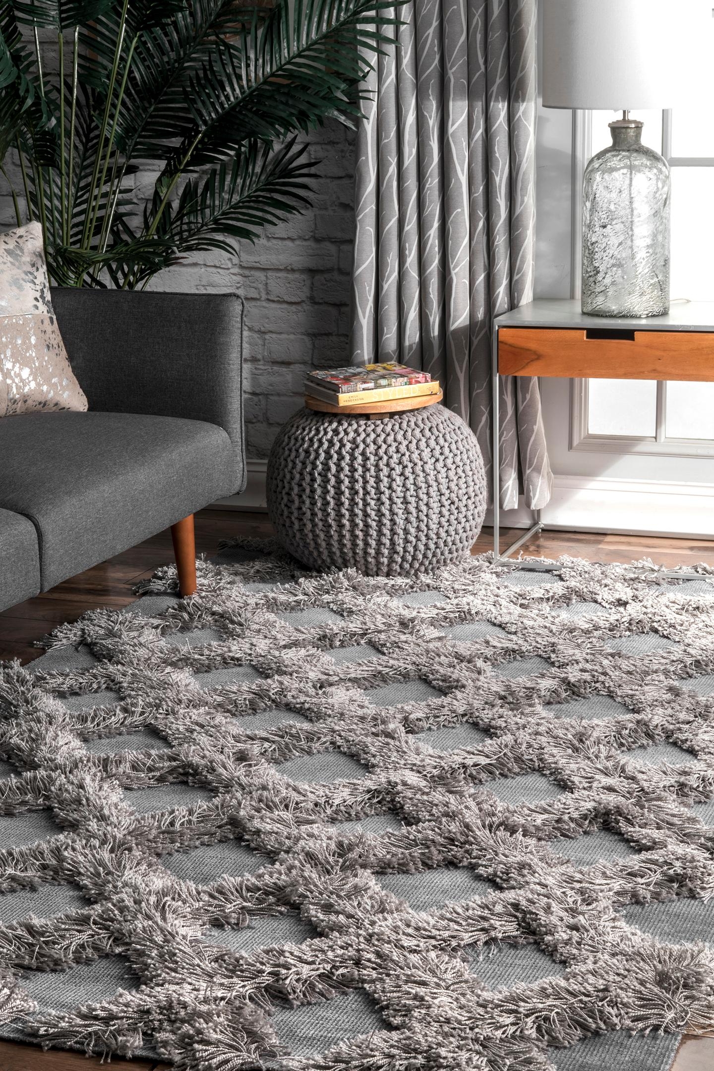 Francene Diamond Trellis Shaggy Area Rug - Image 0