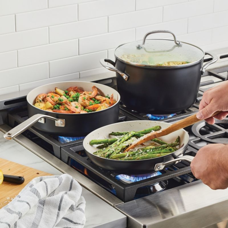 KitchenAid ® Matte Black Hard-Anodized Ceramic Non-Stick 10-Piece Cookware Set - Image 2