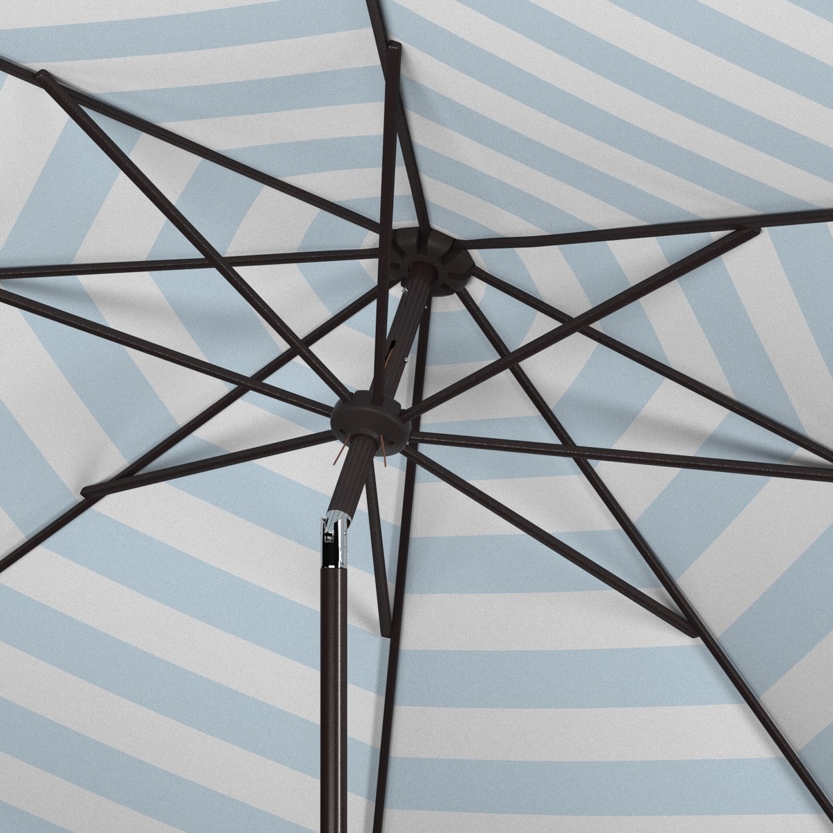 Iris Fashion Line 9Ft Umbrella - Baby Blue/White - Safavieh - Image 2
