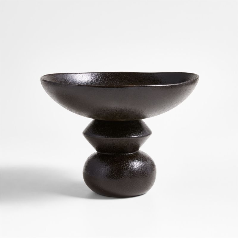 Ashanti Black Ceramic Decorative Pedestal Bowl by Eric Adjepong - Image 6