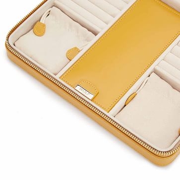 Maria Large Zip Case, Leather, Canary - Image 2