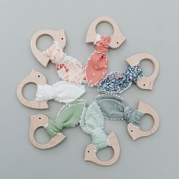 Cotton Bird Teether, Floral - Image 2