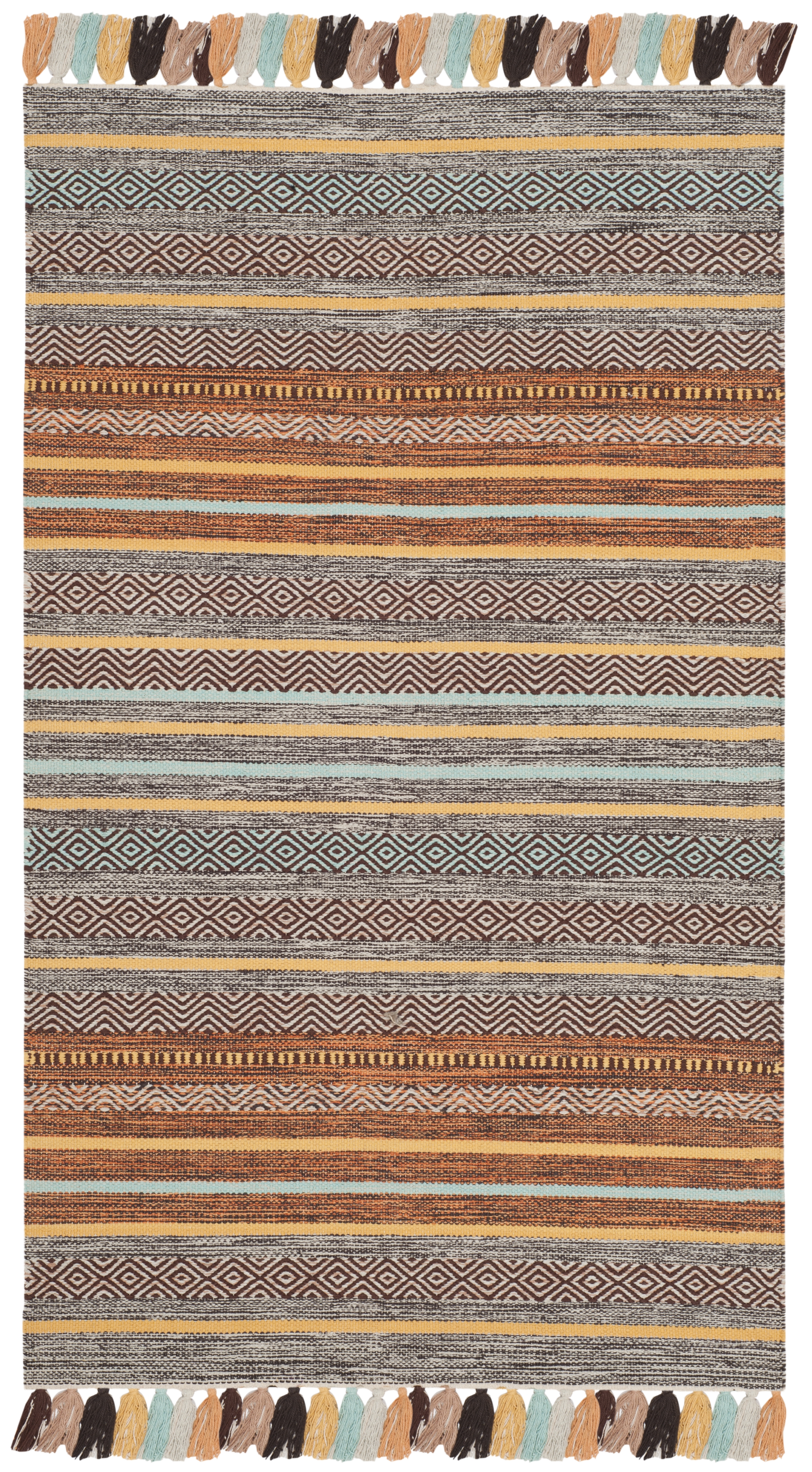 Arlo Home Hand Woven Area Rug, MTK901E, Turquoise/Brown,  3' X 5' - Image 0