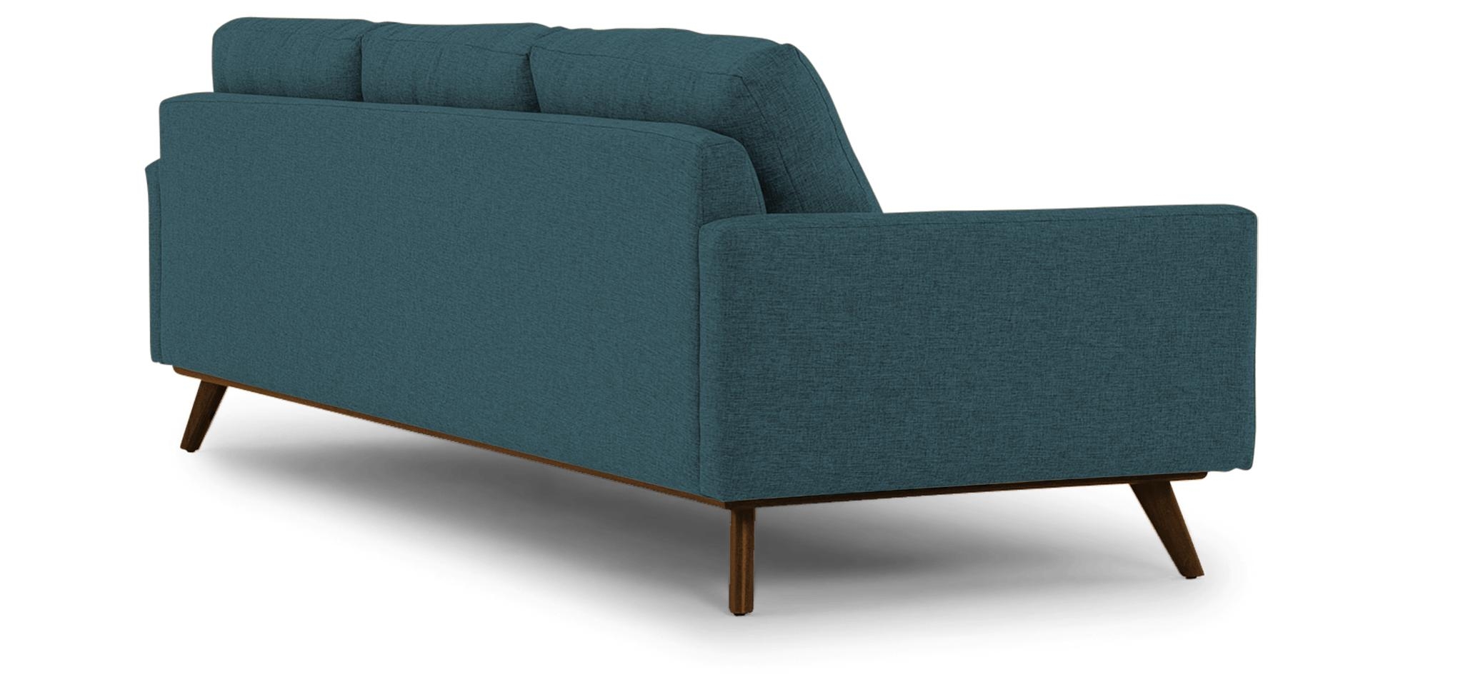 Blue Hopson Mid Century Modern Grand Sofa - Sunbrella Premier Lagoon  - Mocha - Image 3