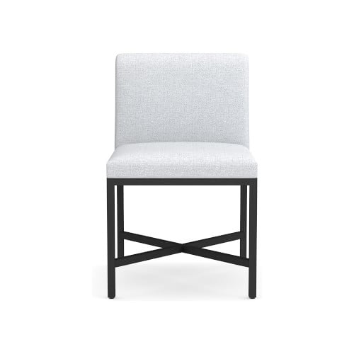 Navarro Dining Side Chair, Standard Chair, Perennials Performance Basketweave, White, Bronze - Image 0