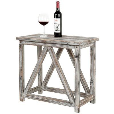 Rustic Torched Solid Wood End Table - Image 0