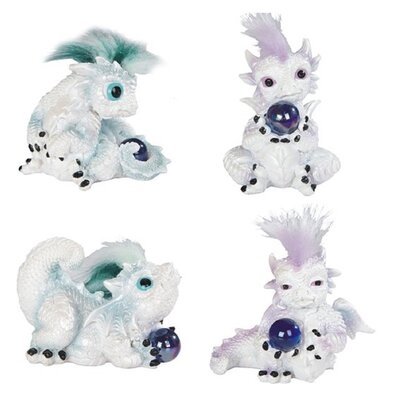 4-Piece Snow Dragon Baby With Spiky Hair Set 3"H - Image 0