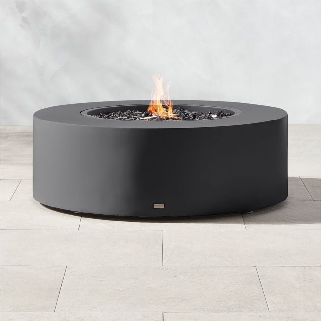 Ark Round Graphite Black Concrete Fire Table - Image 0
