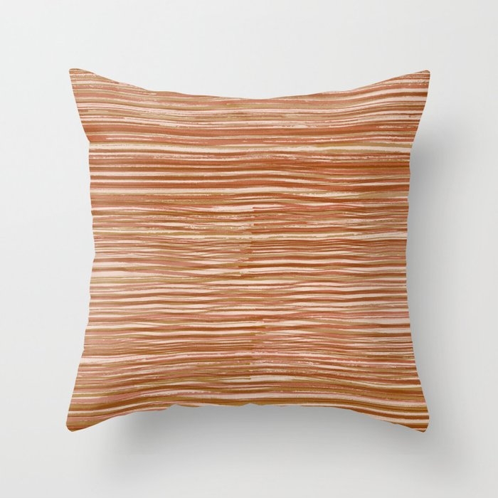 Rake Watercolor In Orange Couch Throw Pillow by Becky Bailey - Cover (24" x 24") with pillow insert - Indoor Pillow - Image 0