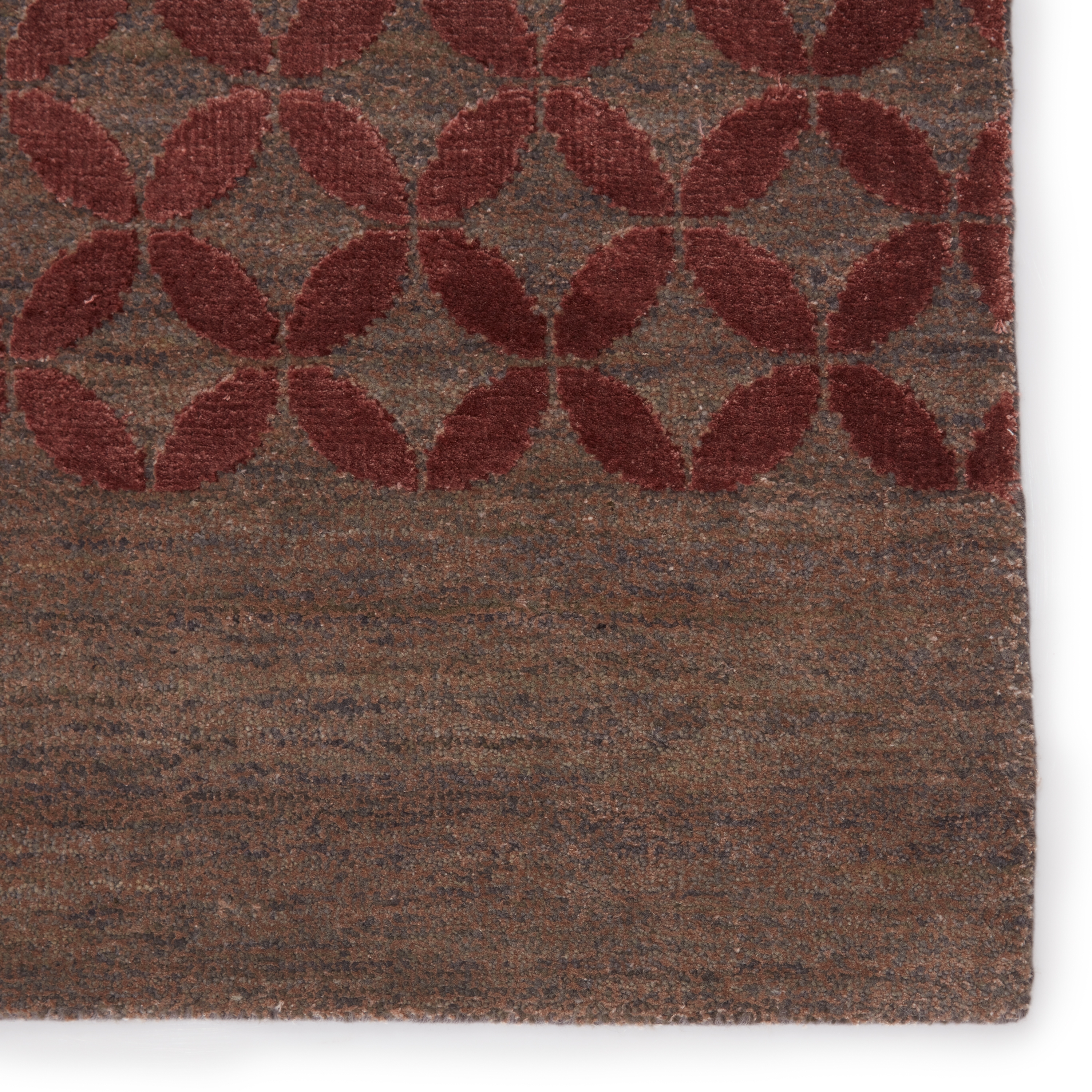 Kavi by Brumoso Hand-Knotted Trellis Gray/ Pink Area Rug (10'X14') - Image 3