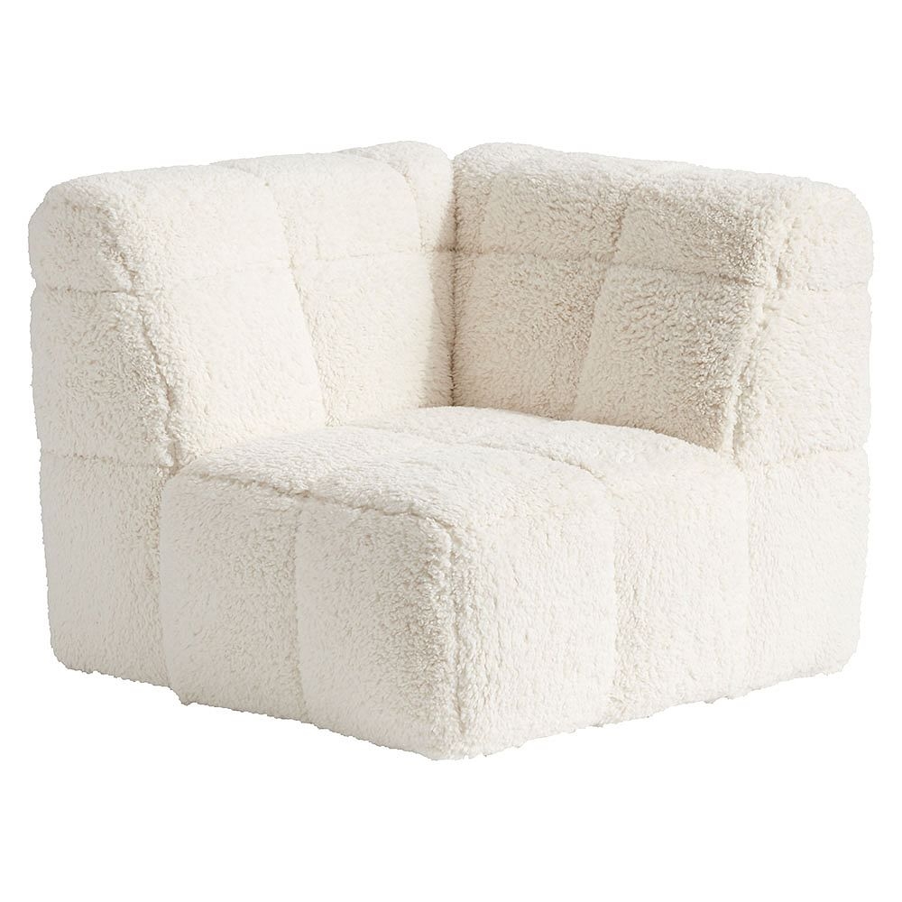 Baldwin Corner Chair, Sherpa Ivory Faux-Fur - Image 0