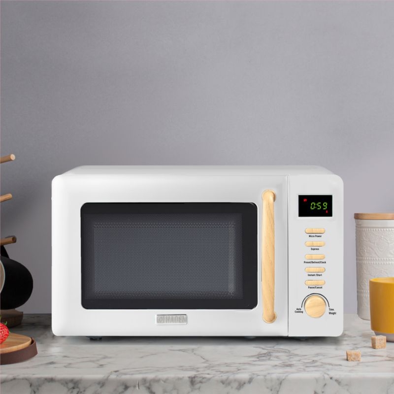 HADEN Dorchester Matte White Compact Microwave - Image 1