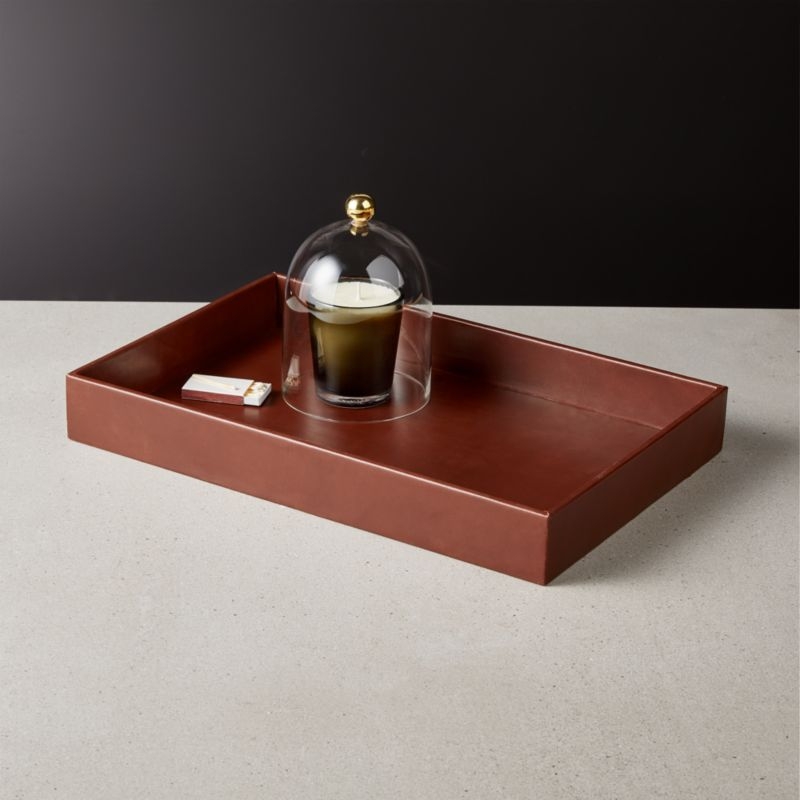 Heath Cognac Leather Tray - Image 1