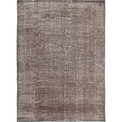 One-of-a-Kind Smyrna Hand-Knotted 1980s Hamadan Gray 6'10" x 9'11" Wool Area Rug - Image 0