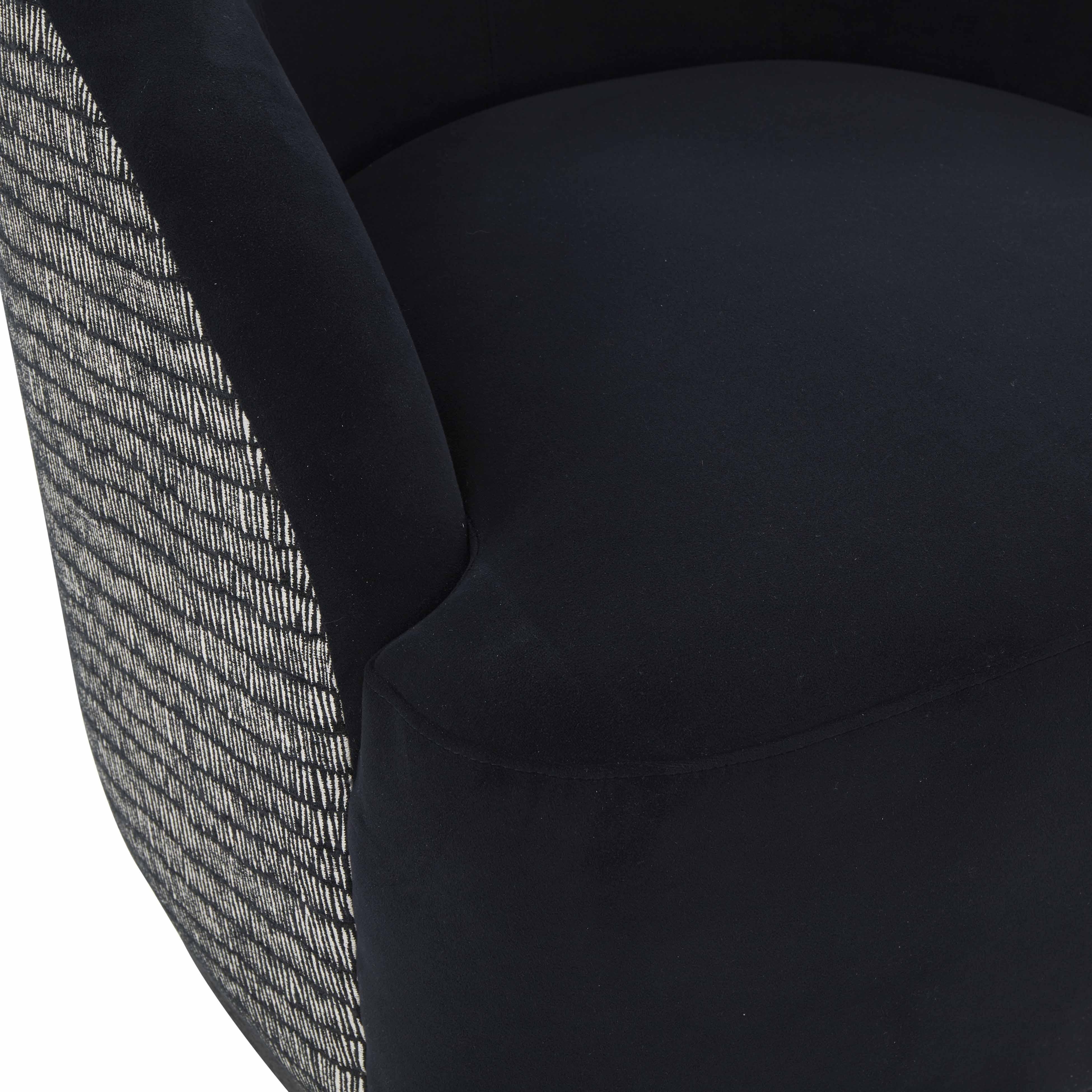 Reese Black Velvet Swivel Chair - Image 4