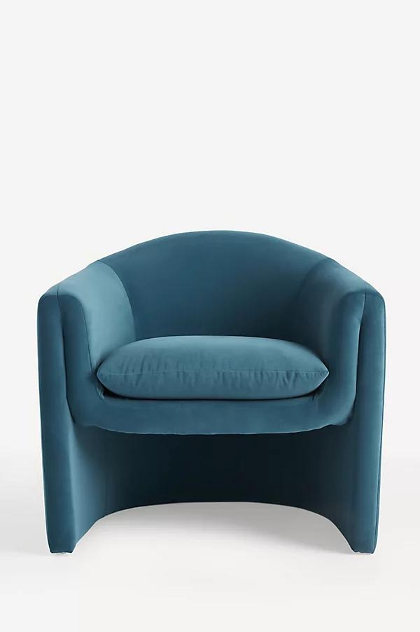 Sculptural Performance Velvet Occasional Chair - Image 0