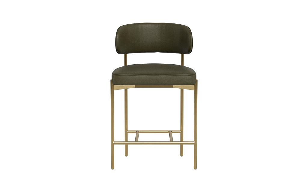 Hollis Leather Metal Framed Upholstered Counter Stool - Image 0