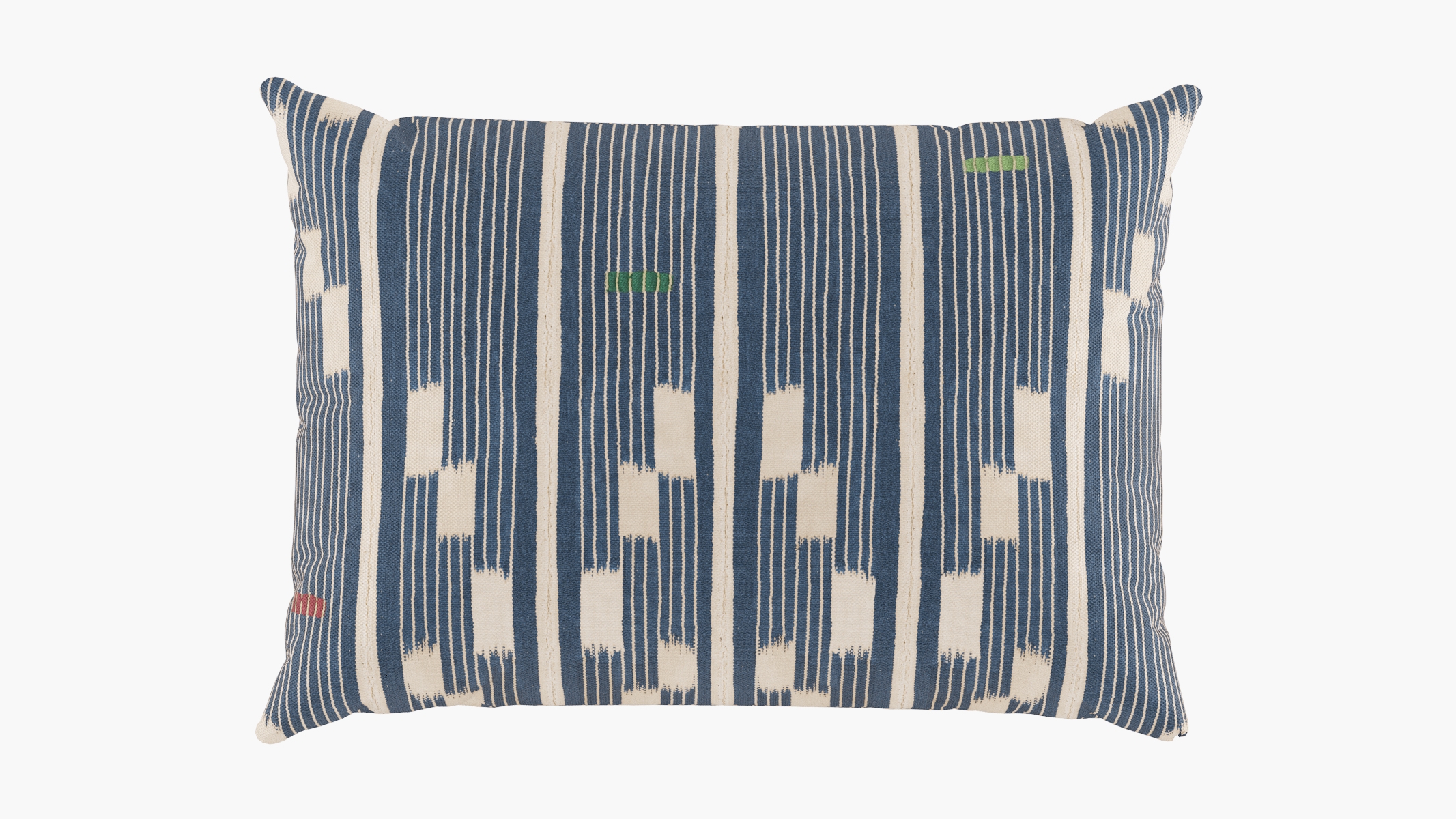 Outdoor Lumbar Pillow, Linea Ikat, 14" x 20" - Image 0
