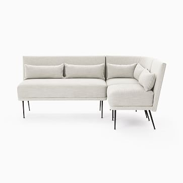 Modern Banquette Pack 2: 1 Bench + 1 Single + Round Corner,Deco Weave,Pearl Gray,Antique Bronze - Image 2