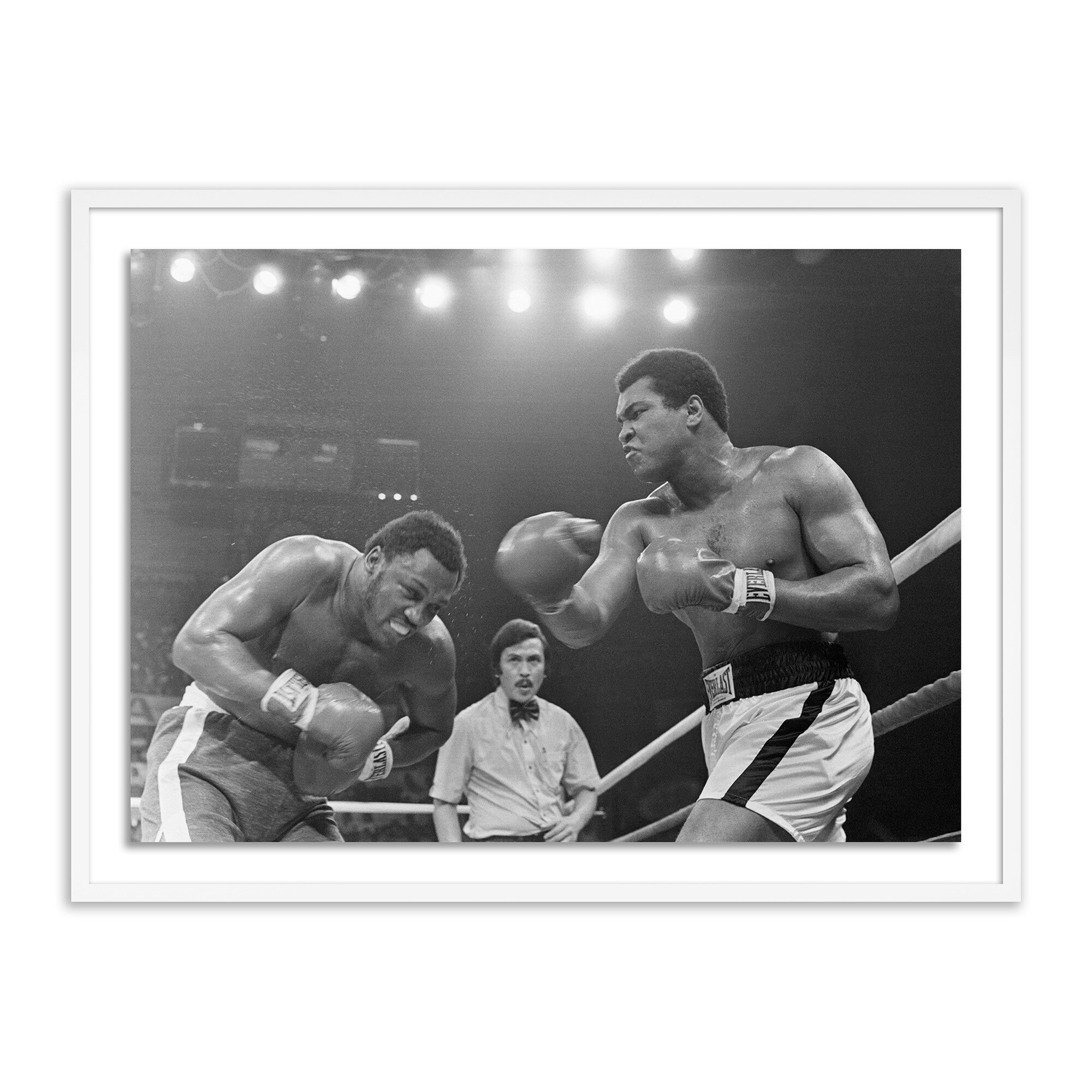 Muhammad Ali Punching Joe Frazier by Getty Images - White 1.5 Maple - Image 0