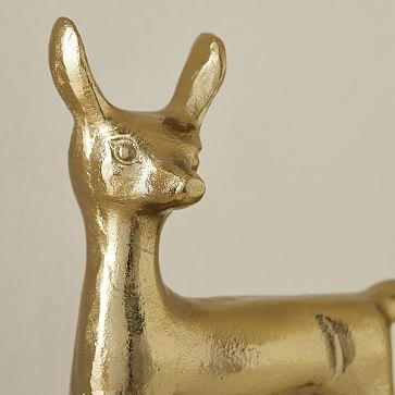 Vintage Cast Metal Deer, Polished Brass, B - Image 2