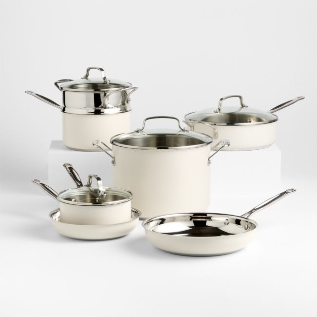 Cuisinart ® Chef's Classic™ Vanilla Creme 11-Piece Stainless Steel Cookware Set - Image 0