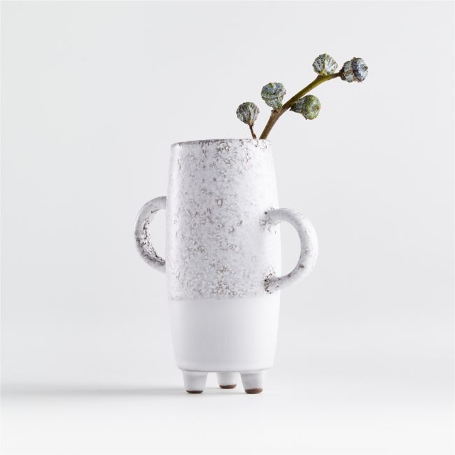Fremont Mini White Vase with Handle - Image 0