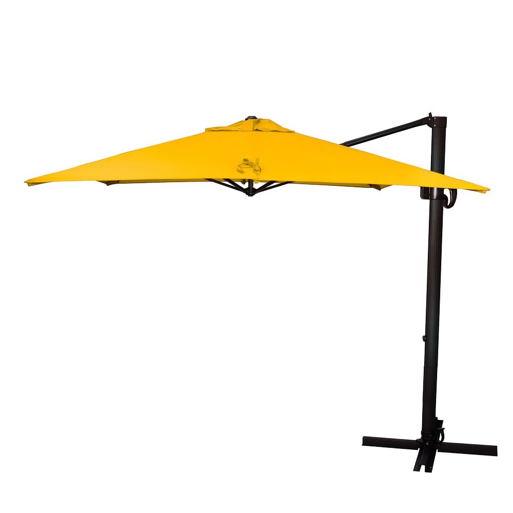 Square Cantilever Umbrella 8.5 Ft Square Bronze Sunbrella Sunflower Yellow - Image 0