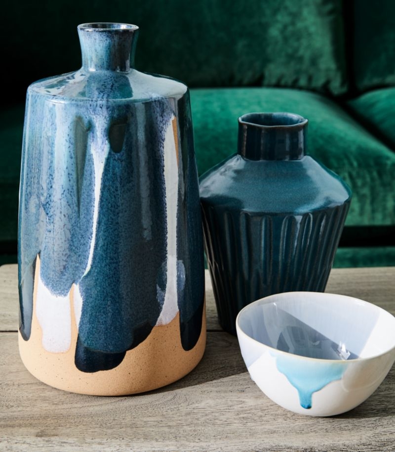 Izma Angled Dark Teal Vase - Image 2