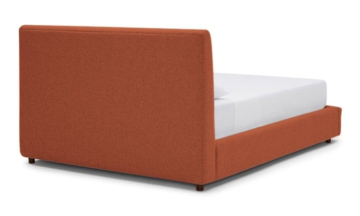 Orange Alvin Mid Century Modern Storage Bed - Sorrento Coral  - Mocha - Queen - Image 3