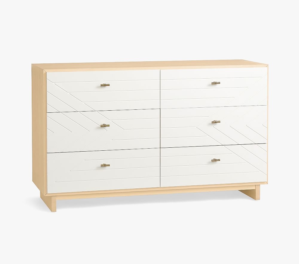 Cora Extra Wide Dresser, White/Natural, In-Home - Image 0