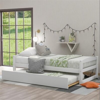 Wooden Daybed With Trundle, Twin Size Captain’S Bed, Espresso - Image 0