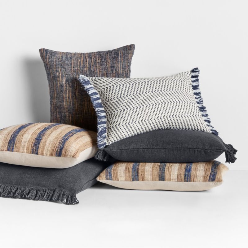 Riviera 20x20 Light Navy Throw Pillow with Down-Alternative Insert - Image 3
