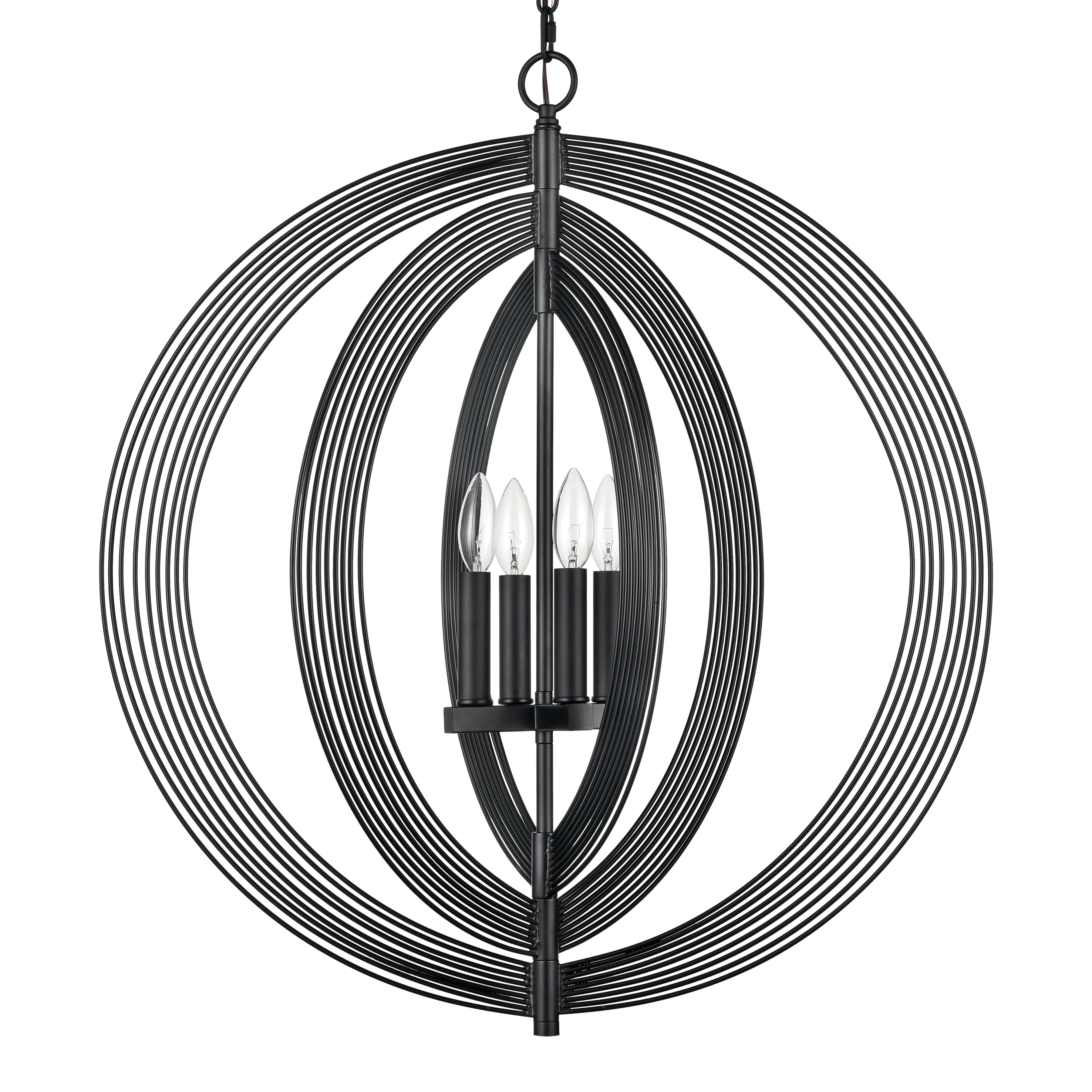 Orme 27'' Wide 4-Light Pendant - Black - Image 3