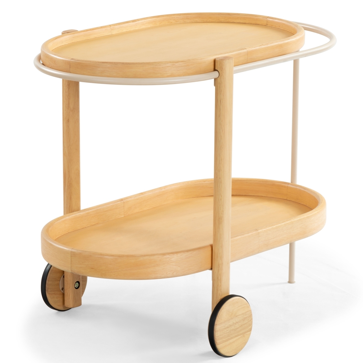 Trianna Wood 2 Shelf Bar Cart - Natural - Image 6