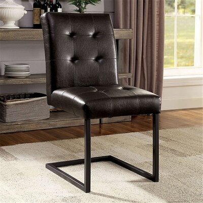 Tahmina Tufted Side Chair in Brown - Image 0
