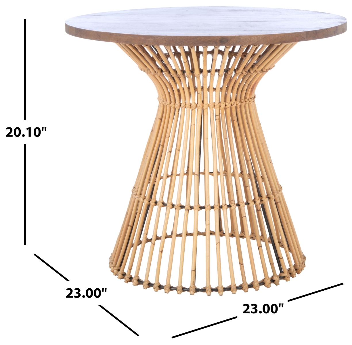 Whent Round Accent Table - Natural / Golden Brown - Safavieh - Image 6