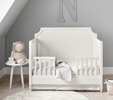 Ava Regency 4-in-1 Convertible Crib &amp; Lullaby Mattress Set, Simply White, Flat Rate - Image 1