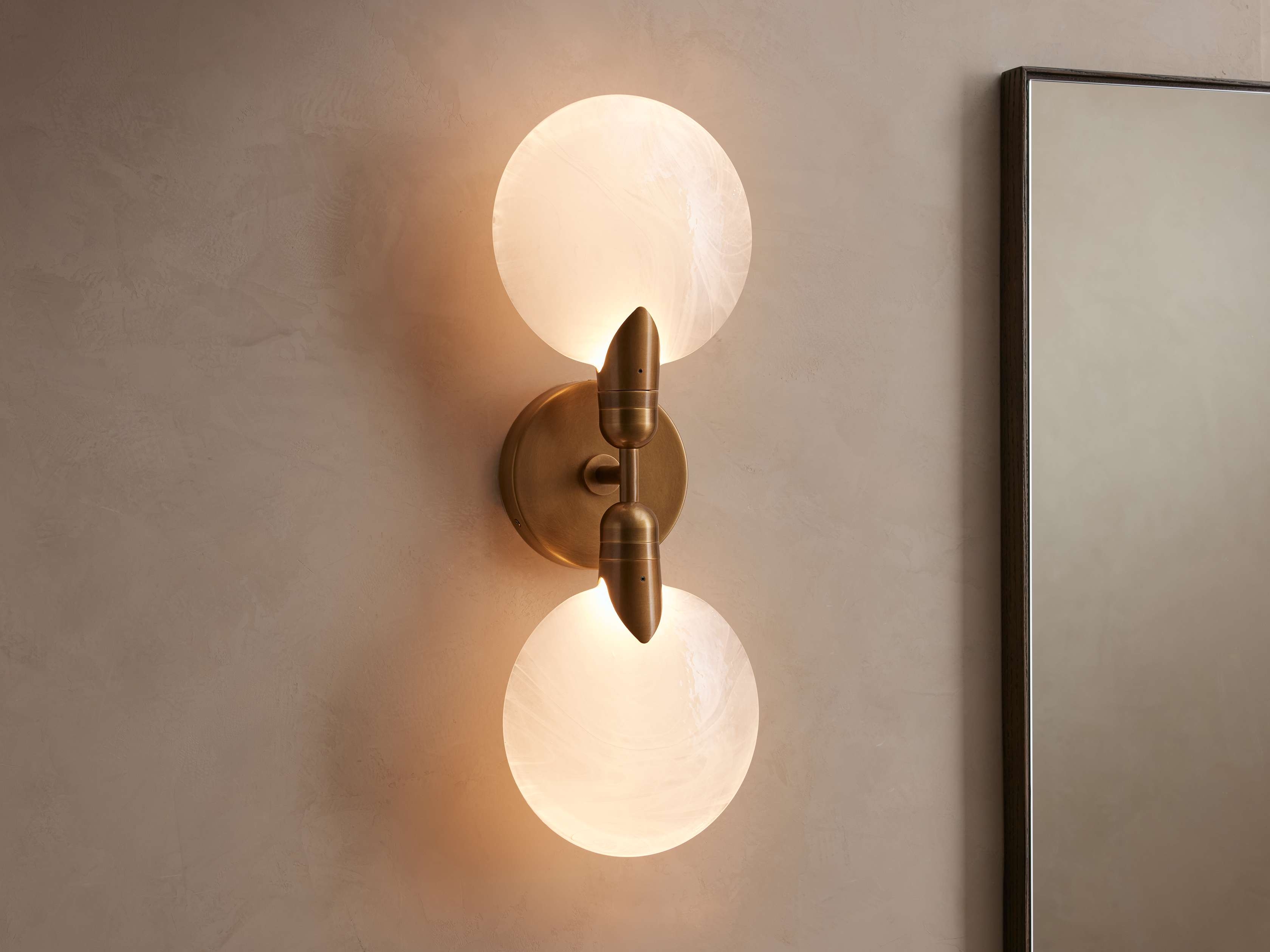 Lyla Double Sconce in Glass Brass - Image 0