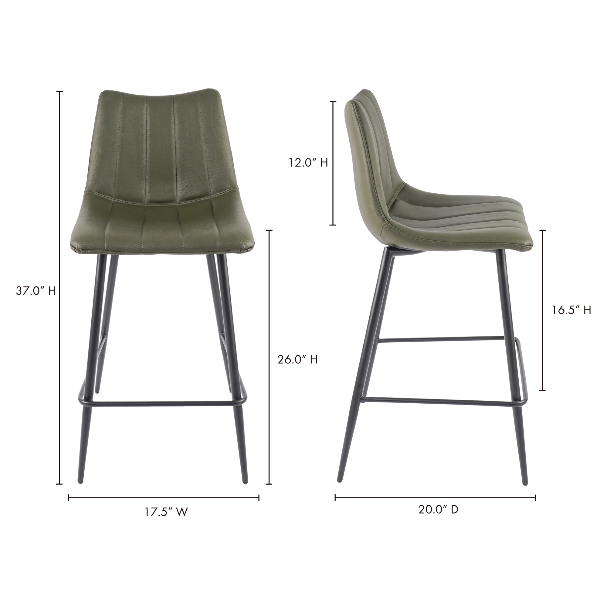 Alibi Counter Stool Dark Green - Set Of Two - Image 8