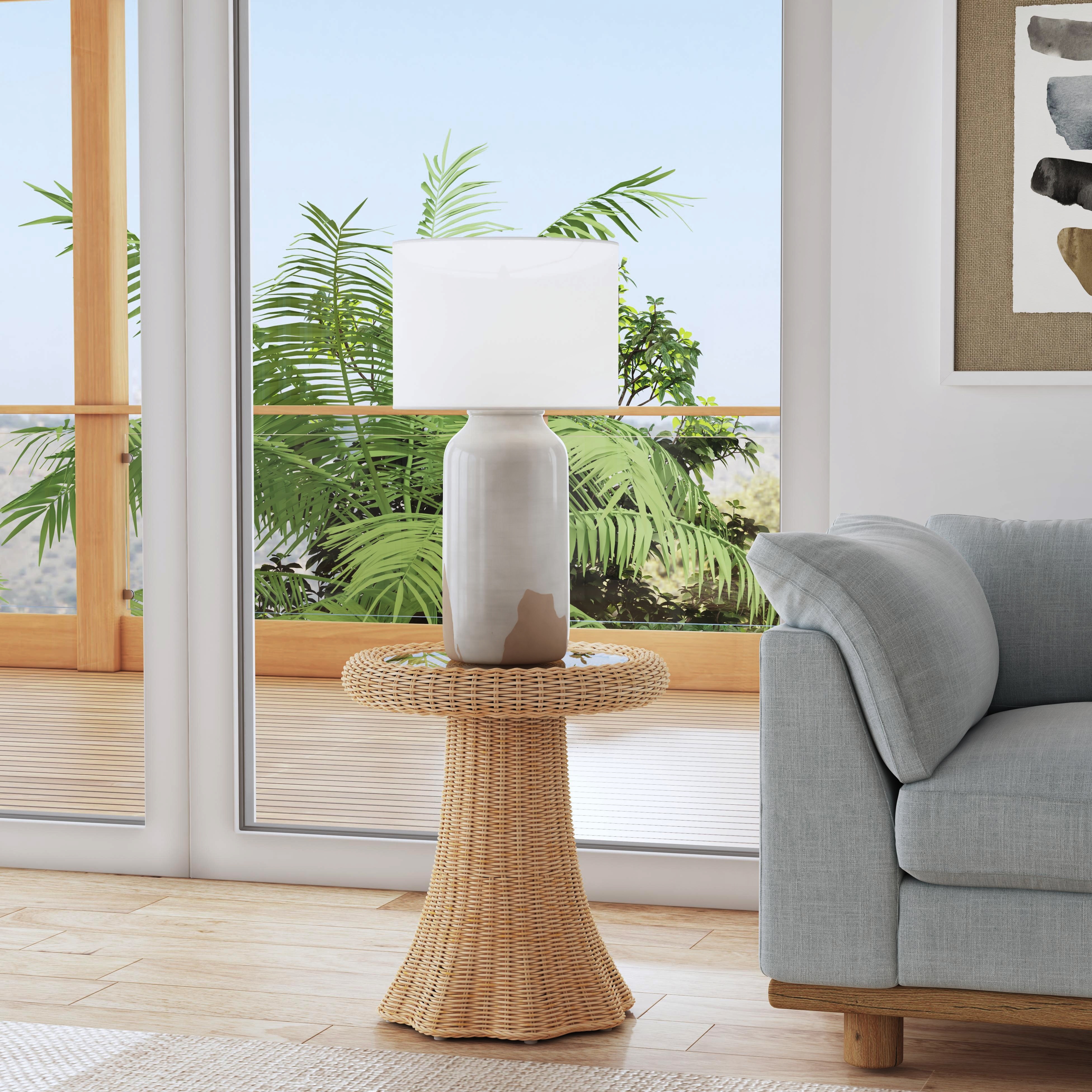 Flora Natural Rattan End Table - Image 1