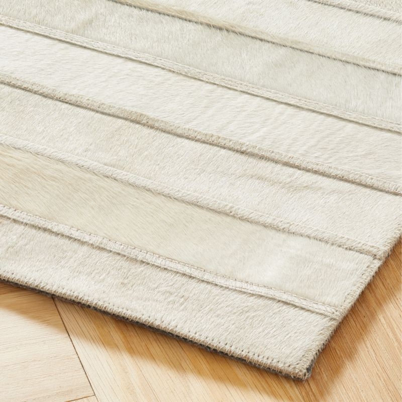 Camilia Patchwork Ivory Hide Area Rug 8'x10' - Image 1