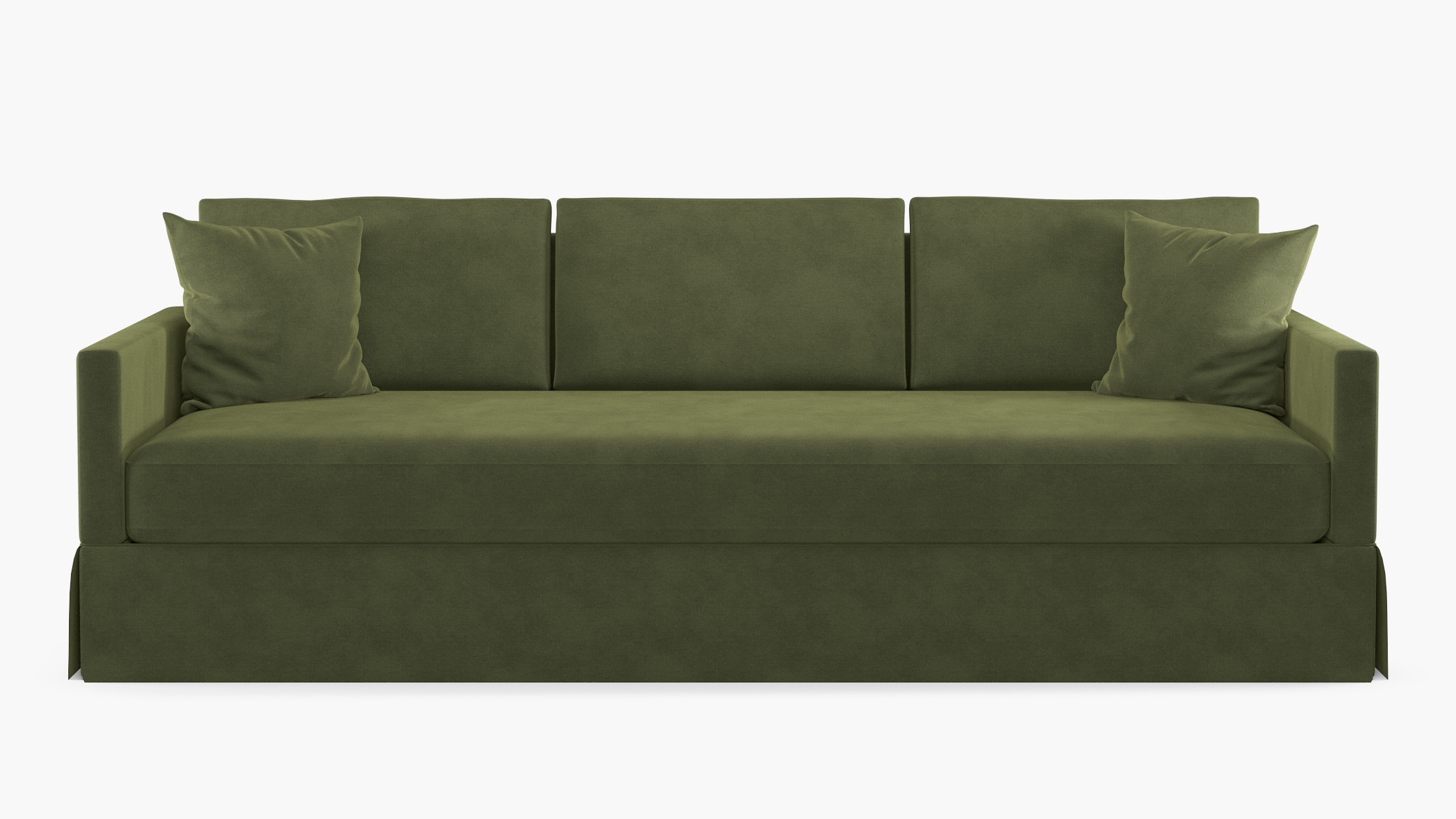 Skirted Track Arm Sofa, Zucchini Luxe Velvet, Extra Deep (43") - Image 0