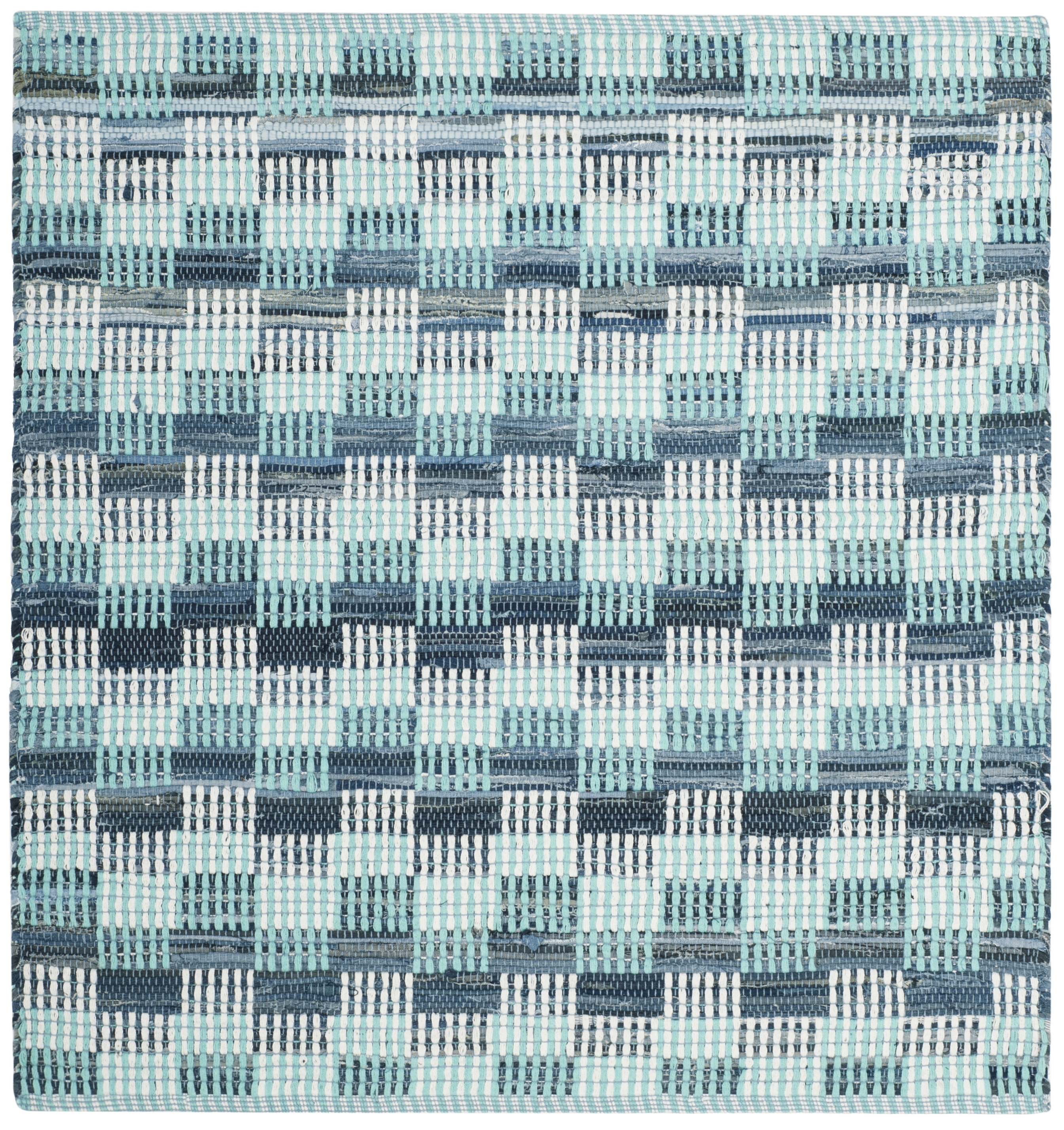 Arlo Home Hand Woven Area Rug, MTK121C, Turquoise/Multi,  6' X 6' Square - Image 0