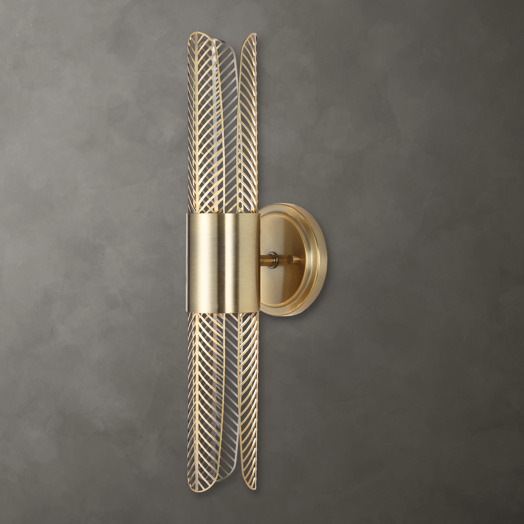 Cret 2 Light LED Brass Sconce - Image 0