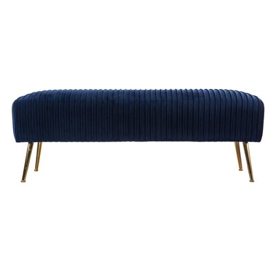 Delaird Contemporary Upholstered Bench, Royal Blue And Gold - Image 0