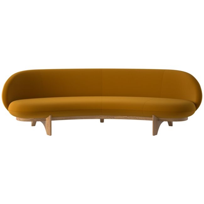 Newt 97" Curved Sofa Luca Turmeric - Image 0