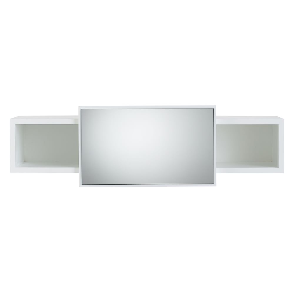 Lane Cubby Mirror Shelves, White, WE Kids - Image 1
