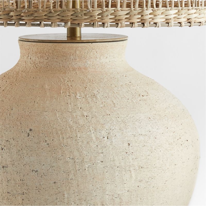 Corfu Cream Table Lamp with Woven Natural Shade 26.6" - Image 2